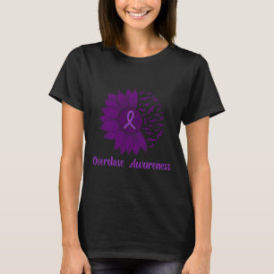 Lila av medvetenhet om solrosblommor t shirt