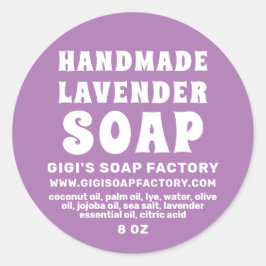 Lila av modern handgjord lavender Soap Runt Klistermärke