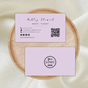 Lila av modern, minimalistisk QR-Professionell-Log Visitkort