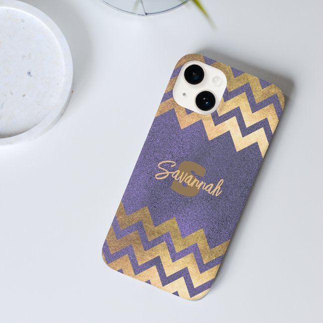 Lila av modern Snyggt Chic och Guld Chevron (Skapare uppladdad)