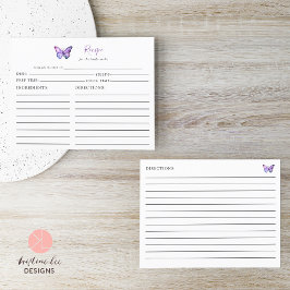 Lila av möhippa Butterfly Recipe Card