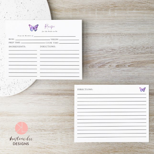 Lila av möhippa Butterfly Recipe Card (Skapare uppladdad)