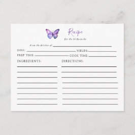 Lila av möhippa Butterfly Recipe Card Tilläggskort