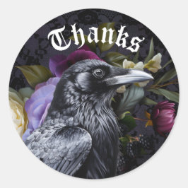 Lila av moody Elegant | Blommigt Bouquet med rågen Runt Klistermärke