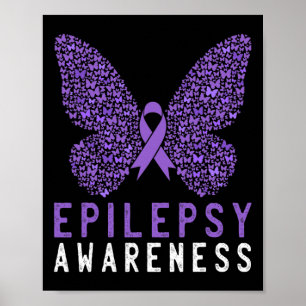 Lila av Myterfly Epilepsy Awareness Month Ribbon S Poster