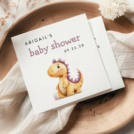 Lila av Orange Dinosaur Baby Shower Napkin Pappersservett