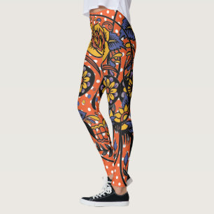Lila av Orange i sockerskiva ( Polka Dot Leggings) Leggings