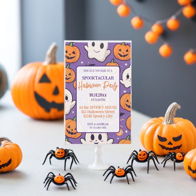 Lila av Orangen Halloween fest Inbjudningar (Skapare uppladdad)
