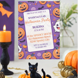 Lila av Orangen Halloween fest Inbjudningar