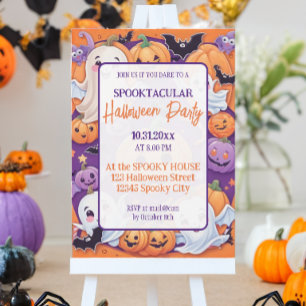 Lila av Orangen Halloween fest Inbjudningar