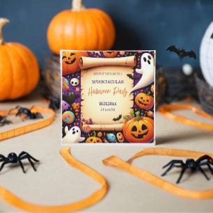Lila av Orangen Halloween fest Inbjudningar
