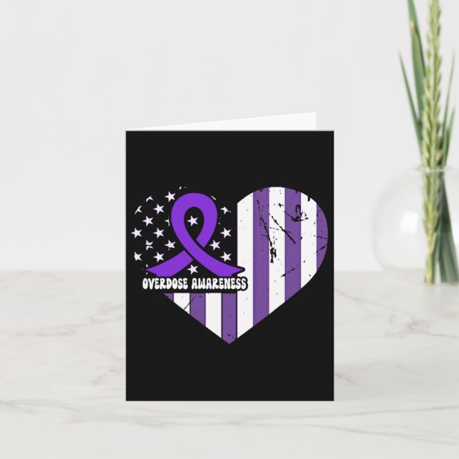 Lila av överdosering Ribbon Drug Addence 28 Kort (Framsida)