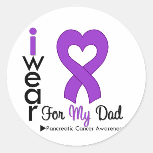 Lila av pankreascancer Ribbon Support Pappa Runt Klistermärke
