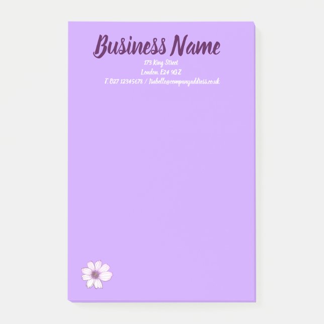 Lila av personlig för Business Marknadsföring-arti Post-it Block (Framsida)