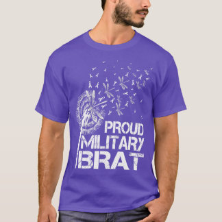Lila av proud Militär Brat Militär Barn Månad uppå T Shirt