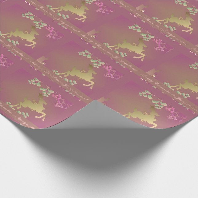 Lila av renar och Snöflingor, Papper inslagning Presentpapper (Hörn)