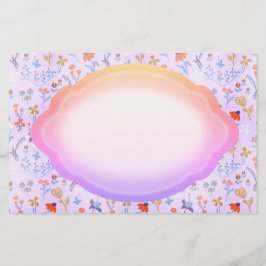 Lila av rosa av små blommor brevpapper