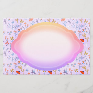 Lila av rosa av små blommor brevpapper