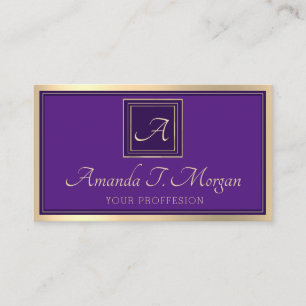 Lila av Royalet i Monogram Event Planner Guld Ram Visitkort
