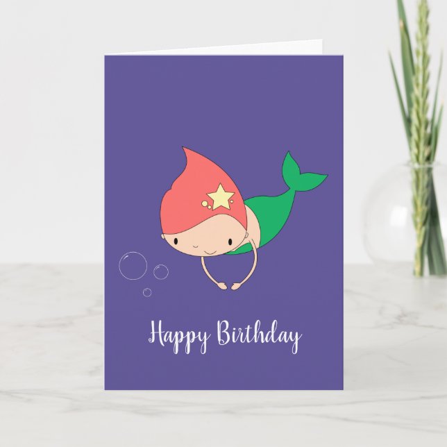 lila av Sjöjungfru av  av illusima Cotton Candy Mö Kort (Framsida)