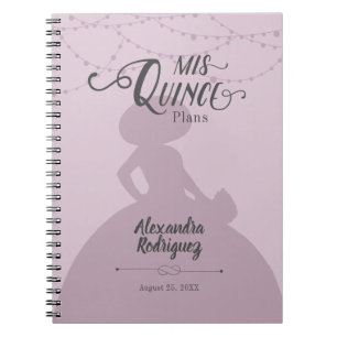 Lila av sockerplommon Charro Silhouette Quinceaner Anteckningsbok