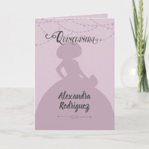 Lila av sockerplommon Charro Silhouette Quinceaner Inbjudan