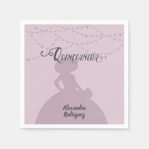 Lila av sockerplommon Charro Silhouette Quinceaner Pappersservett