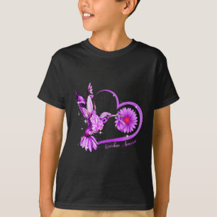 Lila av solros Hjärtat Ribbon Överdosering Medvete T Shirt