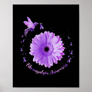 Lila av solros Ribbon Fibromyalgia Awareness Poster