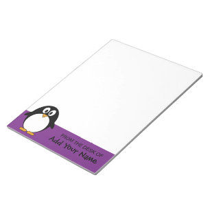 lila av söt tecknad penguin anteckningsblock