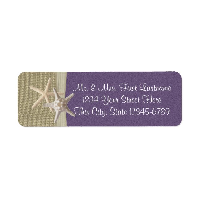 Lila av stjärtfenor och pärlhöns returadress etikett (Framsidan)