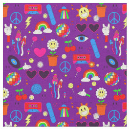 lila av svampsvampar av groovisk disco-daisy tyg