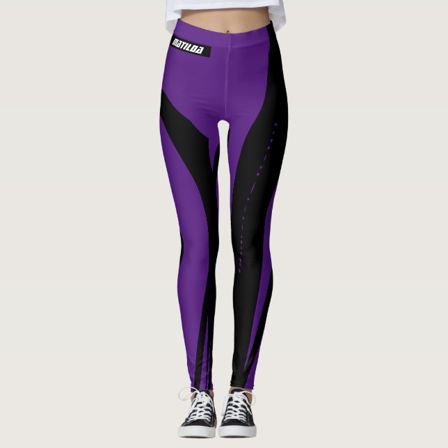 Lila av svart bensin, Mörk Leggings (Framsida)