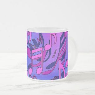 Lila av vacker musik Rosa Blue Liely Mönster Frostad Glasmugg