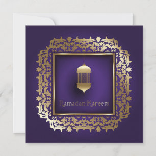 Lila av vacker Ramadan Mubarak och Golden Julkort