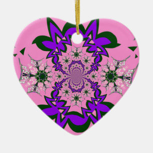 Lila av vacker Rosa i Baby Blommigt Shade Motif Ar Julgransprydnad Keramik