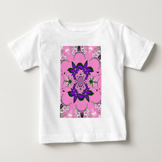 Lila av vacker Rosa i Baby Blommigt Shade Motif Ar T Shirt (Framsida)