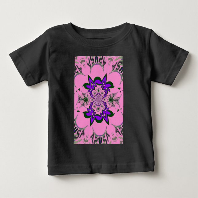Lila av vacker Rosa i Baby Blommigt Shade Motif Ar T-shirt (Framsida)