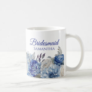 Lila av vattenfärg Flower Bouquet-Bridesmaid-gåvor Kaffemugg