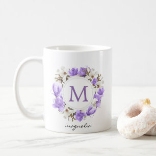 Lila av vattenfärg Magnolia Utandningsprogram Kaffemugg