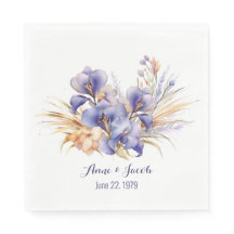 Lila av vattenfärgen Iris Bouquet