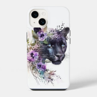 Lila av vattenfärgsgrafik med vacker Panther-Blomm