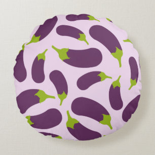 Lila av växtodling Vegetable Mönster Design Rund Kudde