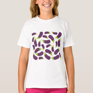 Lila av växtodling Vegetable Mönster Design T Shirt