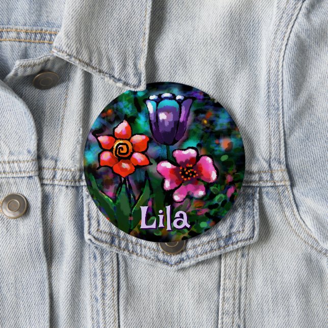 Lila av vimatisk Blommigt  blå Rosa Personlig Knapp (In Situ)