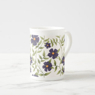 Lila av vinstockar benporslin mugg