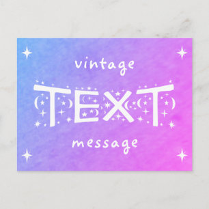 Lila av vintage-textmeddelande - blåvykort vykort