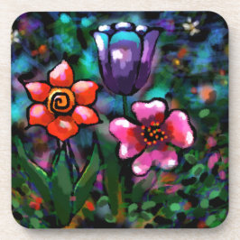 Lila av vitlök i Blommigt, blått Rosa Blommor Underlägg