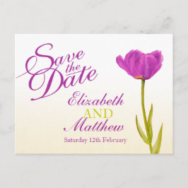 lila av vykort för bröllop spara datum
