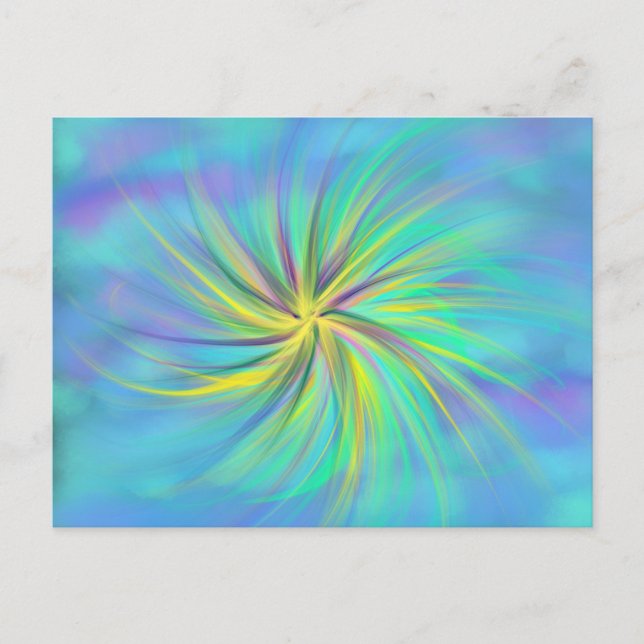 Lila av Worship Art Gult Aqua Blue Sept 2017 ESSL Vykort (Framsida)